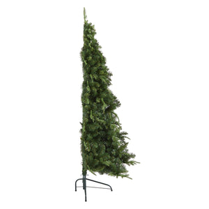 6’ Grand Teton Spruce Flat Back Artificial Christmas Tree with 180 Clear LED Lights and 727 Bendable Branches