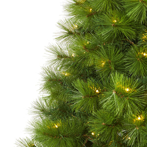 6’ Green Scotch Pine Artificial Christmas Tree with 300 Clear LED Lights