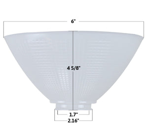 6 Inch Diameter Milky White Reflector-Type IES Replacement Glass Shade for Stiffel