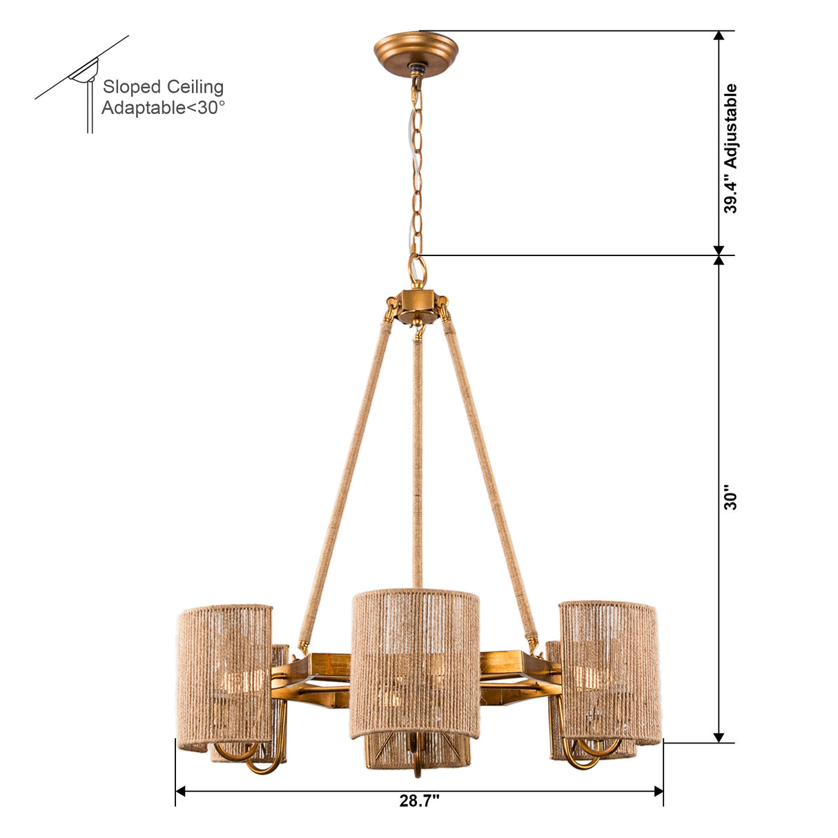 6-Light Farmhouse Bedroom Pendant Lighting