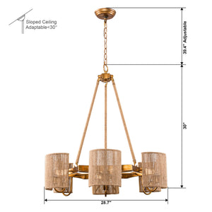 6-Light Farmhouse Bedroom Pendant Lighting