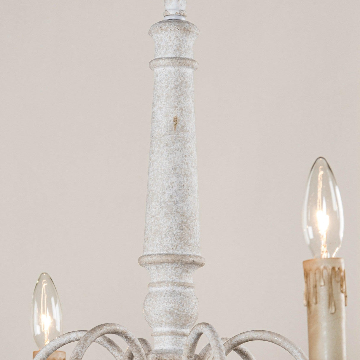 6-Light French Country Candle-Style Chandelier in Distressed