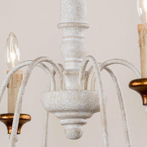 6-Light French Country Candle-Style Chandelier in Distressed