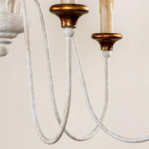 6-Light French Country Candle-Style Chandelier in Distressed