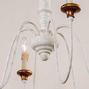 6-Light French Country Candle-Style Chandelier in Distressed