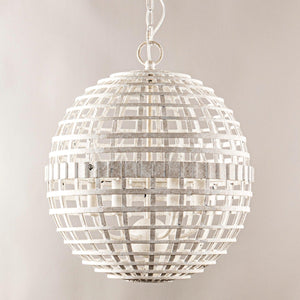 6-Light Vintage And Farmhouse Globe Island Pendant Light in White