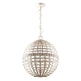 6-Light Vintage And Farmhouse Globe Island Pendant Light in White