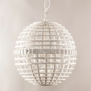 6-Light Vintage And Farmhouse Globe Pendant Light in White