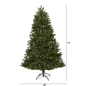 6’ New Haven Spruce “Natural Look” Artificial Christmas Tree with 350 LED Lights