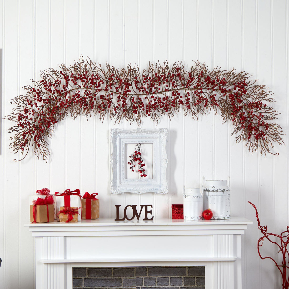 6' Red Berry Artificial Christmas Garland