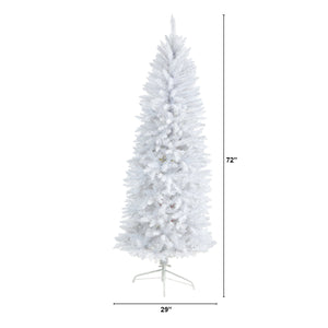 6’ Slim White Artificial Christmas Tree with 743 Bendable Branches