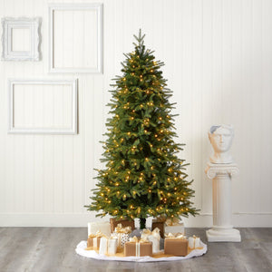 6’ Vancouver Fir “Natural Look” Artificial Christmas Tree with 350 Clear LED Lights and 1870 Bendable Branches