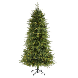 6’ Vancouver Fir “Natural Look” Artificial Christmas Tree with 350 Clear LED Lights and 1870 Bendable Branches