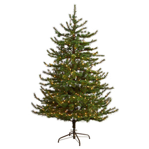 6’ Vancouver Mountain Pine Artificial Christmas Tree with 350 Clear Lights and 1332 Bendable Branches