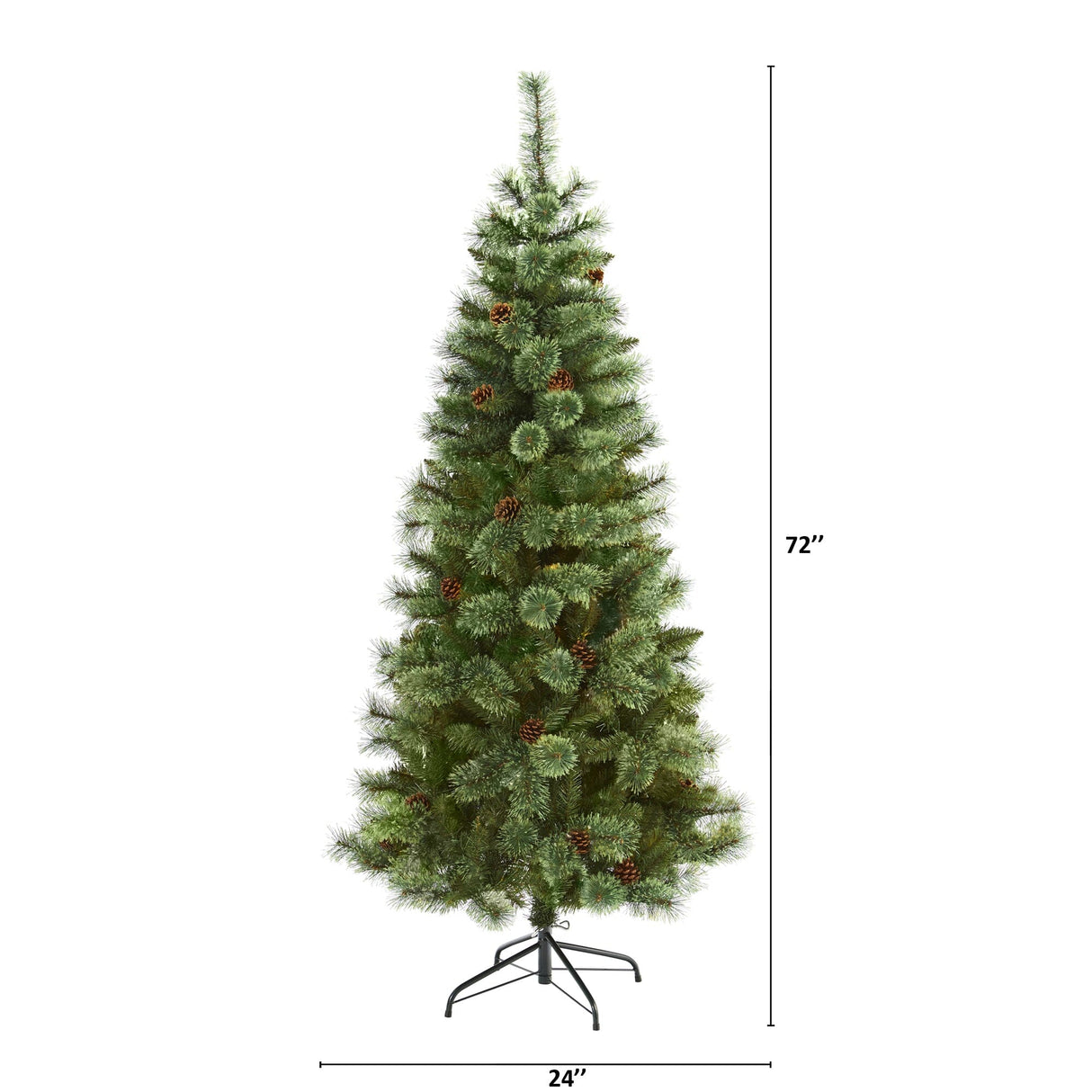 6’ White Mountain Pine Artificial Christmas Tree with 477 Bendable Branches