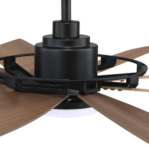 60" Antone Industrial DC Motor Downrod Mount Reversible Ceiling Fan with Lighting and Remote Control