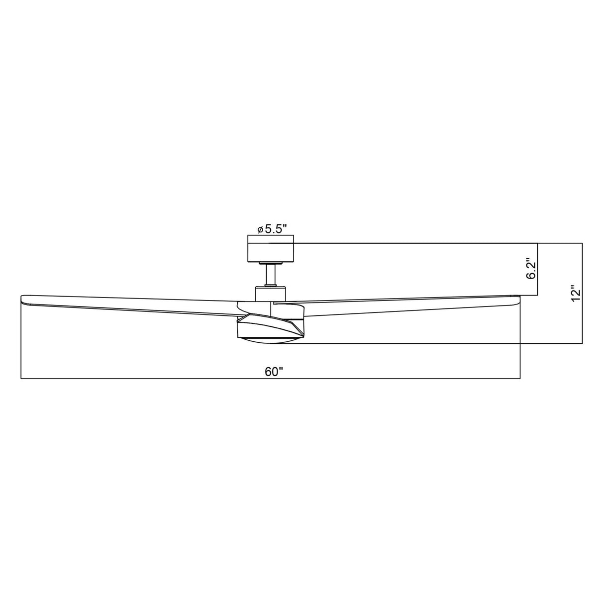 60" Parvez Modern DC Motor Downrod Mount Reversible Ceiling Fan with Lighting and Remote Control