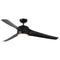 60" Wall Control 3 Blades Black Ceiling Fan with LED Lighting