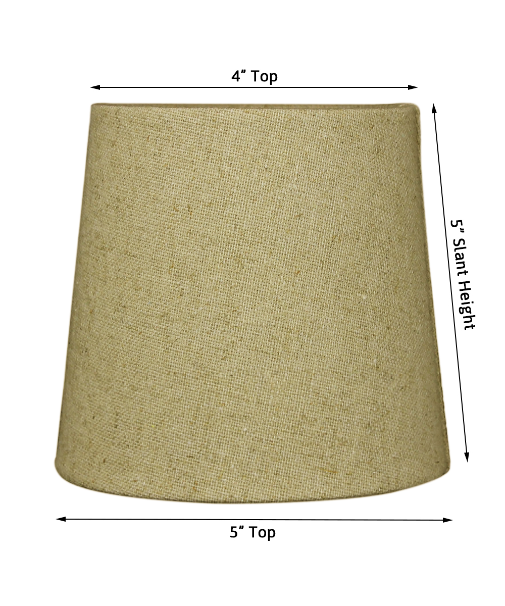 6"W x 5"H Set of 6 Sand Linen Drum Chandelier Clip-On Lampshade