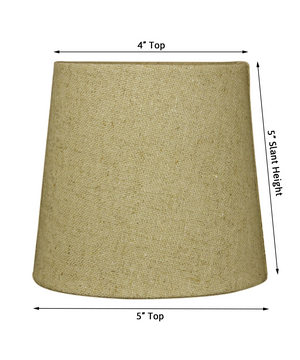 6"W x 5"H Set of 6 Sand Linen Drum Chandelier Clip-On Lampshade