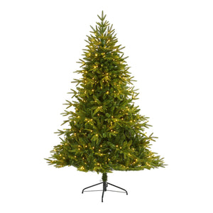 6.5’ Colorado Mountain Fir “Natural Look” Artificial Christmas Tree with 400 Clear LED Lights and 2056 Bendable Branches