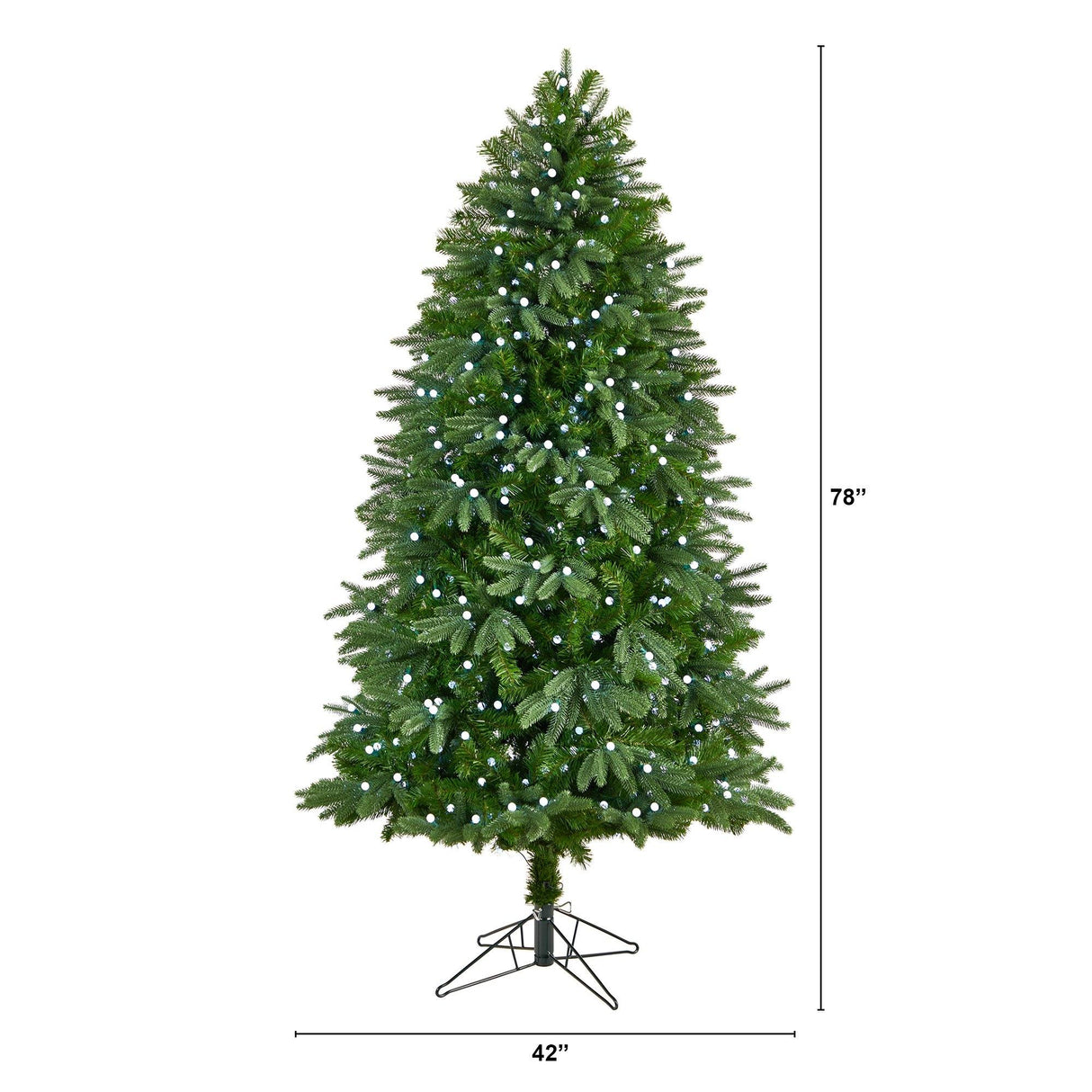 6.5’ Fraser Fir Christmas Tree with 550 Gum Ball LED Lights with Instant Connect Technology and 965 Branches