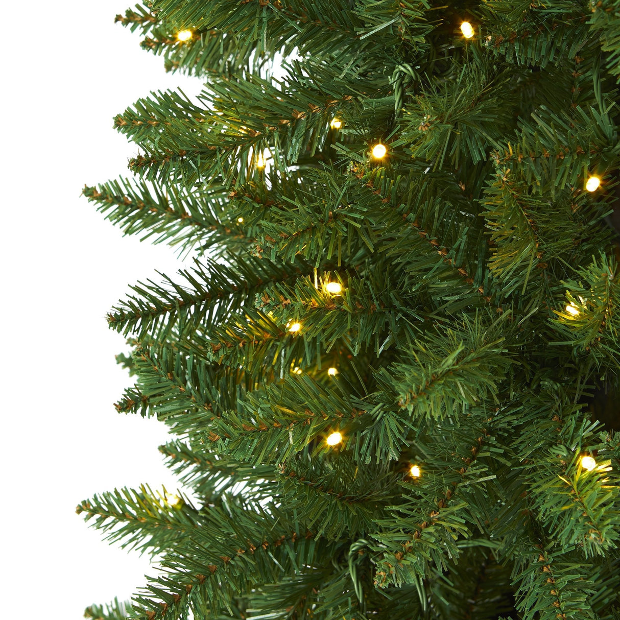 6.5’ Slim Green Mountain Pine Artificial Christmas Tree with 300 Clear LED Lights