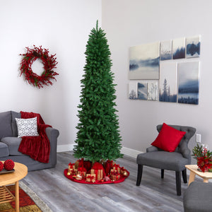 6.5’ Slim Green Mountain Pine Artificial Christmas Tree with 851 Bendable Branches