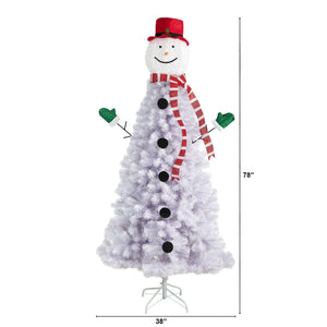 6.5’ Snowman Artificial Christmas Tree with 804 Bendable Branches