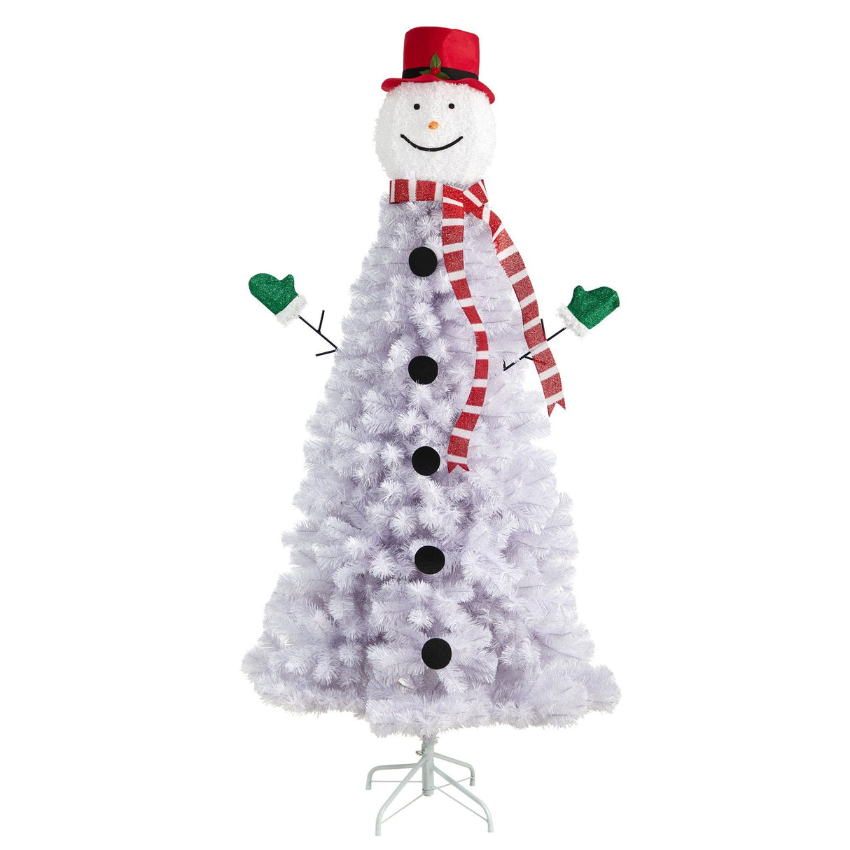 6.5’ Snowman Artificial Christmas Tree with 804 Bendable Branches