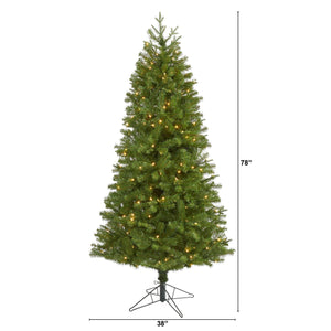 6.5' Vancouver Spruce Artificial Christmas Tree with 250 Warm White Lights and 803 Bendable Branches