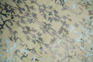 6x9 Fine Hand Knotted Beige and Rust Traditional Vintage Persian Style Antique Wool and Silk Rug | AGR2