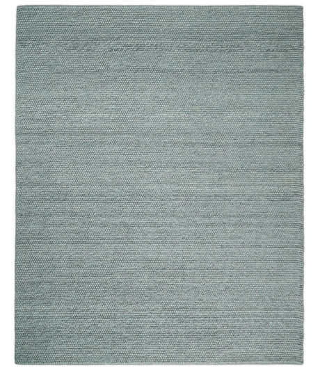 6x9 and 8x10 Solid Gray Wool Blend Felted Chunky Hand Woven Area Rug | DOV5