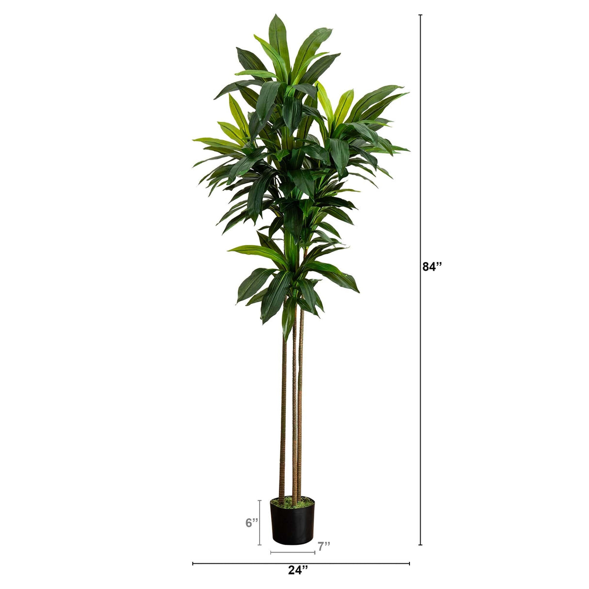 7’ Artificial Dracaena Tree