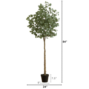 7’ Artificial Eucalyptus Tree