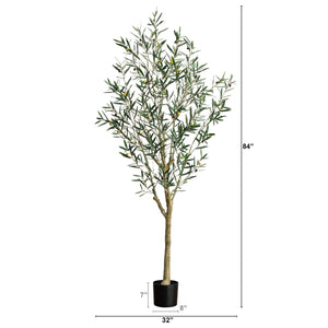 7' Artificial Greco Olive Tree