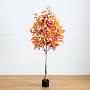 7’ Autumn Oak Artificial Fall Tree