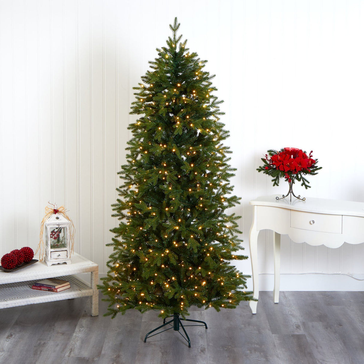 7’ Belgium Fir “Natural Look” Artificial Christmas Tree with 500 Clear LED Lights