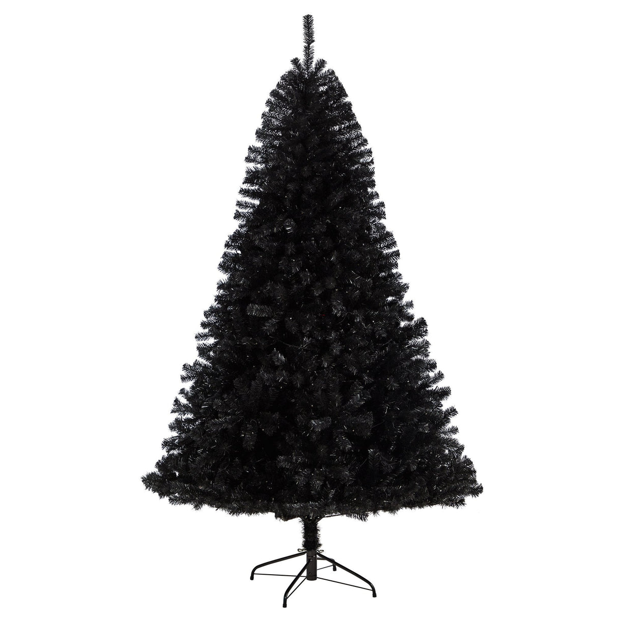 7’ Black Artificial Christmas Tree with 500 Clear LED Lights and 1428 Tips