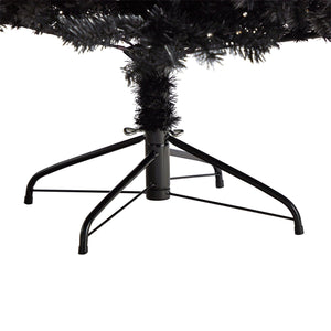 7’ Black Artificial Christmas Tree with 500 Clear LED Lights and 1428 Tips