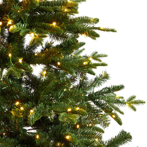 7’ Montreal Spruce Christmas Tree with 650 Warm White LED Lights and 1575 Bendable Branches