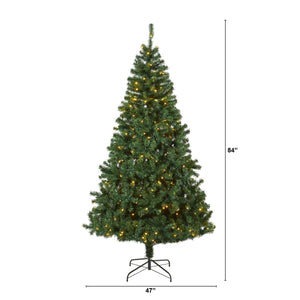 7' Northern Tip Pine Artificial Christmas Tree with 350 Clear LED Lights