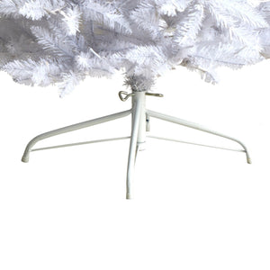 7’ Slim White Artificial Christmas Tree with 300 Warm White LED Lights and 955 Bendable Branches