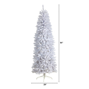 7’ Slim White Artificial Christmas Tree with 995 Bendable Branches