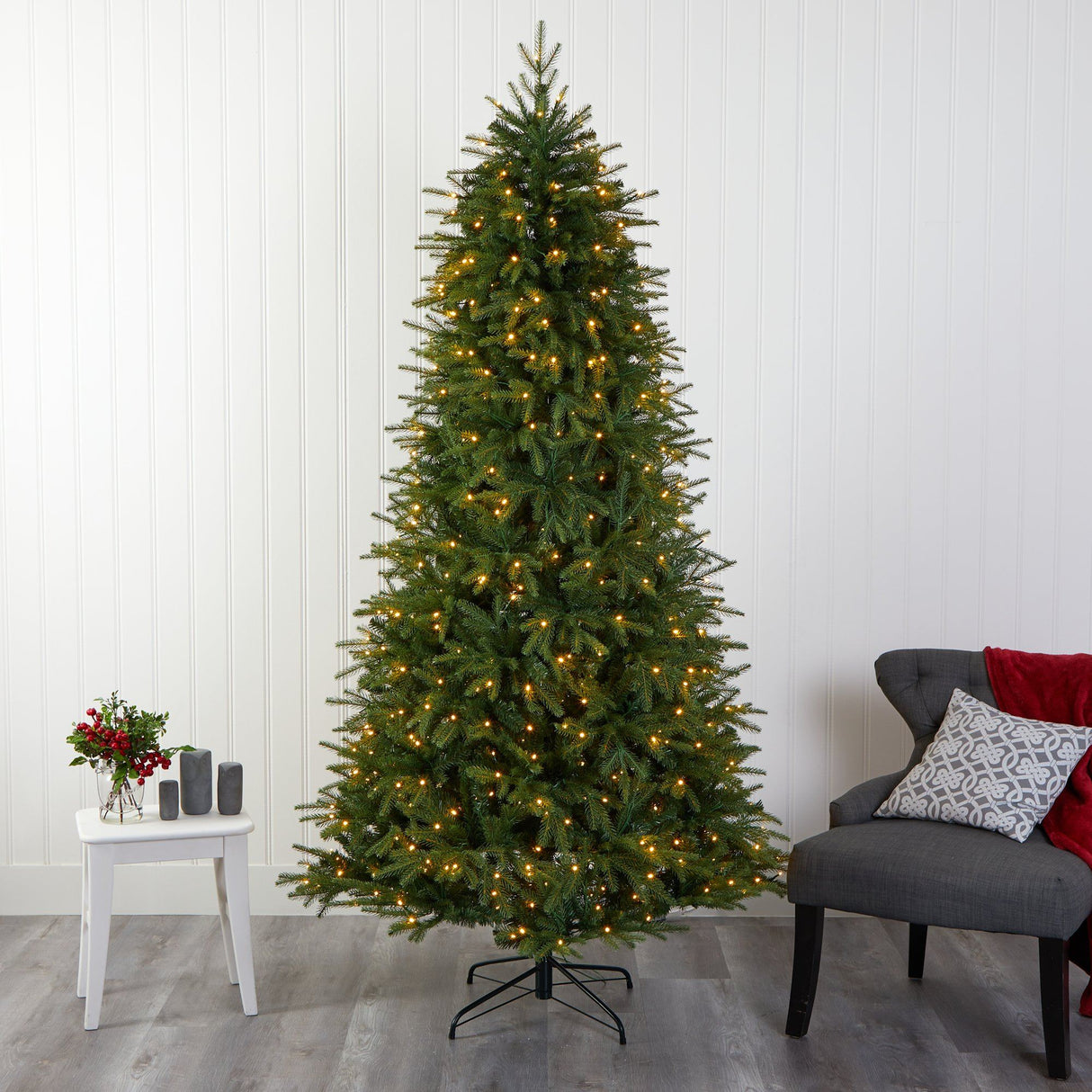 7’ Vancouver Fir “Natural Look” Artificial Christmas Tree with 500 Clear LED Lights and 2542 Bendable Branches