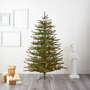 7’ Vancouver Mountain Pine Artificial Christmas Tree with 450 Clear Lights and 1762 Bendable Branches