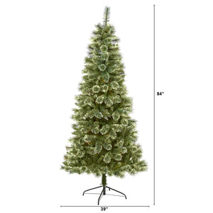 7’ Wisconsin Slim Snow Tip Pine Artificial Christmas Tree with 652 Bendable Branches