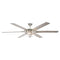 70" Modern Brushed Nickel DC Motor Downrod Mount Ceiling Fan with Lighting and Remote Control