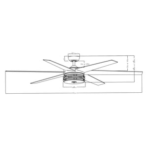 70" Modern DC Motor Downrod Mount Reversible Ceiling Fan with Lighting and Remote Control