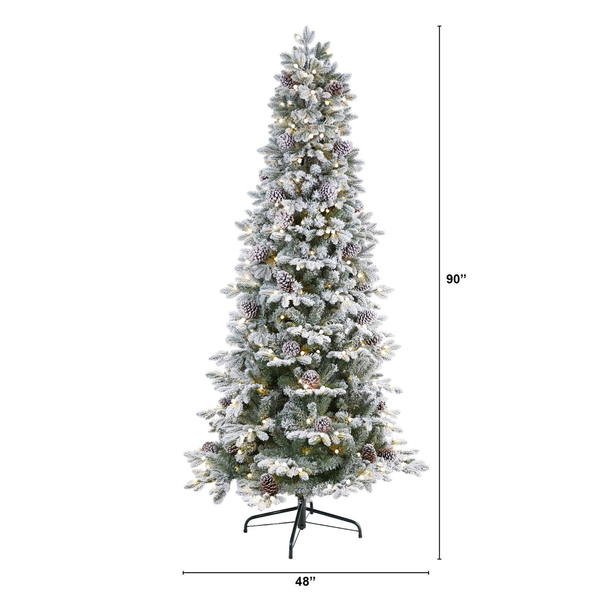 7.5' Flocked Alaskan Pre-Lit Artificial Christmas Tree 350 LED Lights and 2155 Bendable Branches